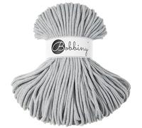 Bobbiny Corda macramè intrecciata di alta qualità, 5 mm, 100% cotone riciclato (grigio chiaro), 50 m