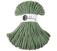 Bobbiny Corda macramè intrecciata di alta qualità, 5 mm, 100% cotone riciclato (verde eucalipto), 50 m