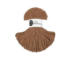 Bobbiny Junior filo per macramè, intrecciato, 3 mm, 100 m, cotone, marrone caramello