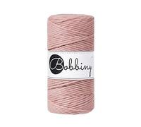 Bobbiny-Oeko-Tex Il Filato per macramè di Cotone Ecologico nel Colore Blush 3mm x 100m.