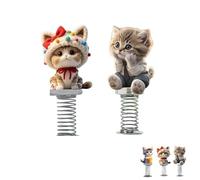 Bobble Kitty timido, Dancello di gatto carino Bobblehead, Scuotendo l'arredamento dei gatti per il cruscotto per auto, Dancing Cat Decor per auto, Kitten per rimbalzare divertente per (#C)