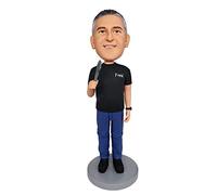 Bobblehead meccanico personalizzato, statuetta abile da uomo, realizzata con la tua foto, lavoratore con strumenti, regalo in argilla fatta a mano per ufficio, decorazione domestica da collezione