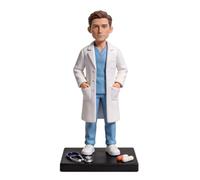 Bobblehead personalizzato statuetta 3D dalla foto, dottore maschio Bobbleheads in cappotto di laboratorio con stetoscopio, scultura personalizzata di professione medica, regalo per medici medici