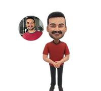 Bobbleheads - Personaggi Bobbleheads personalizzati su tutto il corpo, scultura fatta a mano per papà, madre, Natale, San Valentino, festa di compleanno, matrimonio (1 persona)