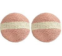 Bobby Boule - Palla per gatto tiragraffi, Gioco per gatto in corda riciclata, Rosa, 10 CM (Confezione da 2)