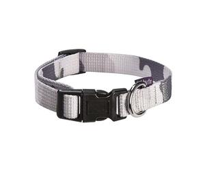 Bobby Camouflage - Collare per Cani di Taglia M Girocollo 32-52 cm, Resistente e Regolabile, con Chiusura a Fibbia di Sicurezza, Colore Mimetico Grigio