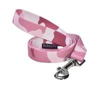 Bobby Camouflage - Guinzaglio 100 cm per Cani di Taglia L, con Aggancio a Moschettone di Sicurezza in metallo Resistente, Colore Mimetico Rosa