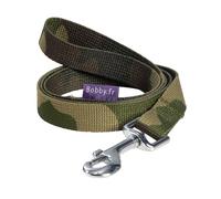 Bobby Camouflage - Guinzaglio 100 cm per Cani di Taglia M, con Aggancio a Moschettone di Sicurezza in Metallo Resistente, Colore Mimetico Khaki