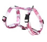 Bobby Camouflage - Pettorina per Cani Taglia M, lunghezza girocollo 30-46 cm, circonferenza petto 40-64 cm con Anello in metallo, Colore Mimetico Rosa