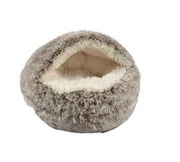 Bobby Poilu - Cuccia a Bolla per Gatti Extra soffice in Peluche, Cuscino per Cani e Gatti Taglia Piccola, Lavabile in Lavatrice, Beige, 50x35x20 cm