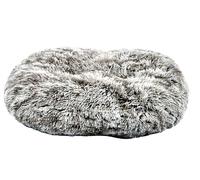 Bobby Poilu - Cuscino Ovale per cani e gatti, taglia 103x72 cm, Nero | Ciambella Antiscivolo Extra soffice in peluche per Cani e Gatti Taglia XL, Lavabile in Lavatrice