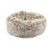 Bobby Poilu - Cuscino per Cani Extra soffice in Peluche, Ciambella Antiscivolo per Cani e Gatti Taglia Media, Lavabile in Lavatrice, Beige, 50x50x25 cm
