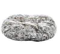 Bobby Poilu - Cuscino per Cani Extra soffice in Peluche, Ciambella Antiscivolo per Cani e Gatti Taglia Media, Lavabile in Lavatrice, nero/bianco, 73x58x20 cm