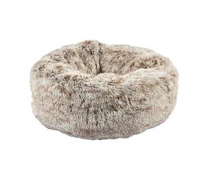 Bobby Poilu - Cuscino per Cani Extra soffice in Peluche, Ciambella Antiscivolo per Cani e Gatti Taglia Media, Lavabile in Lavatrice, Beige, 100x100x25 cm