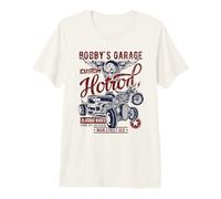 Bobby's Garage Hotrod Classic Rides Design Invecchiato Maglietta Premium