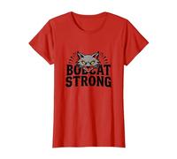Bobcat Strong School Spirit Fierce Mascot Pride - Fan Sportivo Maglietta, Donna, Rosso, 3XL