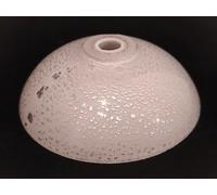BOBECHE IN VETRO DI MURANO, BIANCO/ARGENTO, Ø 90 mm, foro 10 mm, per lampadari