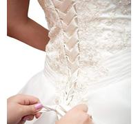 bobeini Abito da Sposa 118 Pollici Ricambio con Cerniera Corsetto Regolabile Kit Posteriore Lacci con Lacci in Nastro di Raso per Abito da Sera da Banchetto Nuziale Beige