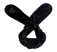 BOBEINI Donna Ragazze Filo di ferro SPA Fascia larga regolabile Orecchie di coniglio carino Bowknot Fascia per capelli Lettere Trucco ricamato Turbante Copricapo 6 colori Nero