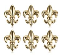 BOBIJOO JEWELRY - Lot de 6 Pin's Epingle Broche Pins Fleur de Lys Patriote Laiton Doré Or 22x16mm
