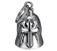 BOBIJOO JEWELRY - Moto campana Lucky charm protezione Biker Triker croce ali di angelo in acciaio inox 316l