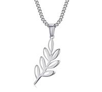 BOBIJOO JEWELRY - Pendentif Collier Branche Acacia Titi Franc Maçonnerie Acier 316L Argenté Amour de Dieu Chaîne