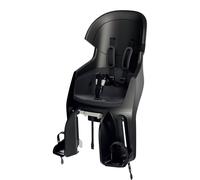 BOBIKE 8010800001 - Seggiolino Posteriore Bici Bambini Reclinabile Portapacchi EXCLUSIVE EVOLVE MAXI poggiatesta regolabile e cintura a 5 punti, fino a 22 kg, Nero Urbano