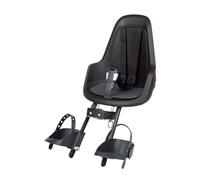 BOBIKE 8012500008 Go Mini Seggiolino Bici Anteriore per Bambini e Neonati per Tubo Sterzo - Sicuro, Regolabile, Confortevole ed Elegante per Bambini da 9 Mesi a 3 Anni, Fino a 15kg, Nero Urbano
