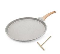 Bobikuke Crepiera 30 cm Antiaderente con Distributore Impasto, Bianco