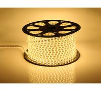 Bobina 100M Striscia Led 220V Bianco Caldo 3000K IP65 Passo 10mm 7W/M 700LM/W