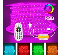 BOBINA 50M STRISCIA LED RGB 220V 8W/M 60LED/M TELECOMANDO ORIGINALE INCLUSO