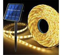 LEDKIA LIGHTING Bobina 5m Striscia LED per Esterno Solare 3.7V DC 30LED/m IP65 Larga 8mm Taglio 3cm 4000K Bianco Naturale