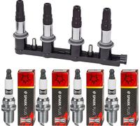 Bobina Accensione Bosch + 4x Candela Champion Spark per Opel Astra H L48 2.0