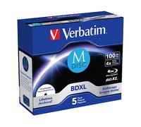 VERBATIM 43834 - BD-R XL, 100 GB, stampabile, confezione da 5 (M-DISC)