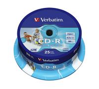 BOBINA CD VERBATIM CDR AZO Wide Inkjet Printable, 52 x, Fuso