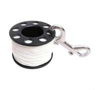 Bobina compatta per immersioni subacquee con doppio gancio a scatto, attrezzatura subacquea in nylon, ideale per attrezzatura subacquea e strumento di penetrazione dei relitti (50 m)