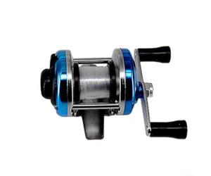 Bobina compatta per pesca sul ghiaccio, rapporto 3,2:1, cuscinetti lisci | Design compatto, peso 180 g, struttura in alluminio, ideale per fori di ghiaccio, facile trasporto
