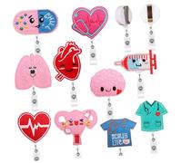 Bobina di badge per infermiere con ricamo, retrattili, per personale ospedaliero e professionale, bobina multifunzionale per assistenza sanitaria