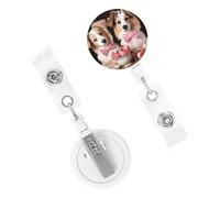 Bobina di badge romantico amore coppia cane retrattile porta badge bobina ID porta badge infermiera porta badge clip bobine ID nome clip tag carino porta badge per medico lavoratore