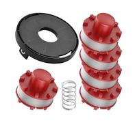 Bobina di filo di ricambio per Einhell, 3405096 Bobina di filo per decespugliatore con tappi TLE-01-1 e molla, compatibile con GE-CT 36/30 LI E SOLO, AGILLO 18/200 (Bobina*5+Tappi*1+Molla*1)