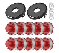 Bobina di filo di ricambio per Einhell, 3405096 Bobina di filo per decespugliatore con tappi TLE-01-1 e molla, compatibile con GE-CT 36/30 LI E SOLO, AGILLO 18/200 (Bobina*10+Tappi*2+Molla*2)