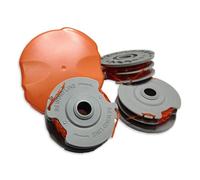 Bobina di filo per decespugliatore, 3 pezzi, compatibile con Flymo Contour 500E, doppia bobina e linea di alimentazione automatica