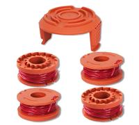 Bobina di Filo per Decespugliatore Compatibili con Worx 20V Tagliabordi Sostituisci WG180/WG163/WG175 (4 Bobine Tagliaerba e 1 Copertura Bobina)