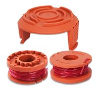 Bobina di filo per decespugliatore e copertura di ricambio per decespugliatore Worx 20 V WG180/WG163/WG175, filo resistente per decespugliatore, Ø1,65 mm × 3 m (un set di 2 bobine e 1 copertura)