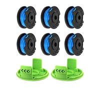Bobina di filo per decespugliatore Greenworks G24LT, diametro 1,65 mm, lunghezza 4,9 m, per decespugliatore Greenworks 24 V G24LT, G24LTK2, G24LT30M, G24LT30MK2 (6 bobine + 2 coperchi)