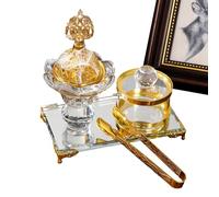 Bobina di incenso Burner, cono di supporto, Vintage Arabic Cono Coil Holder with Tong - Zen Decor Meditation Yoga Spa Tools for Tabletop Centerpiece Office Living Room Tea House