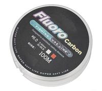Bobina di lenza da pesca in fluorocarbonio, 100 m, per pescatori che necessitano di un basso indice di rifrazione e una capacità di carico costante (6-0,40 mm-13,8 kg, bianco)