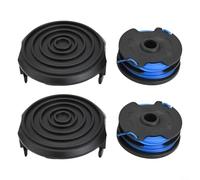 Bobina di ricambio e copertura per Harbor For Freight For Bauer 20115EB Trimmer, costruito per una resistenza e un uso a lungo termine nella cura del prato (bobina × 2 + copertura × 2)