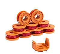 Bobina di Ricambio per decespugliatore WG163, WG155, WG180, WG175, WG160, Compatibile con Worx WA0010, Weed Eater String Auto Feet, Cordless Trimmer Line 3 m, 9 Bobine + 1 Tappo A1