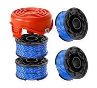 Bobina e copertura per bobina per decespugliatore, compatibile con Black&Decker GL315, GL337, GL350, GL650, GL652, A6441&597862-00, bobina di ricambio in nylon da 1,65 mm e 12,2 m (4 bobine + 1 tappo)